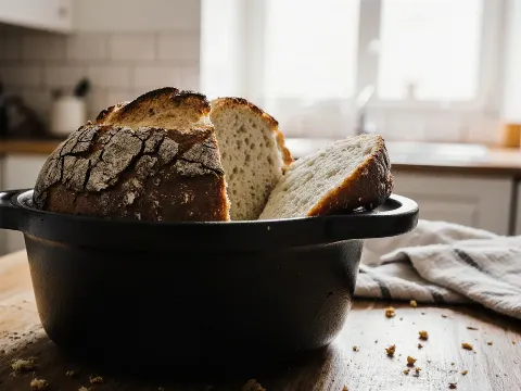 Domáci chlieb z hrnca — chrumkavá kôrka bez miesenia