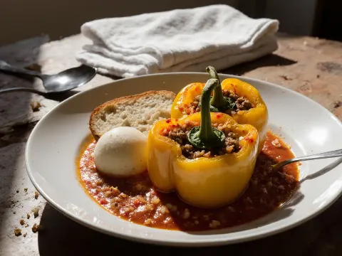 Plnená paprika v paradajkovej omáčke